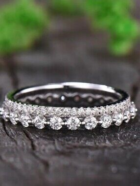 Maxine - S925 Exquisite Women's Stackable Wedding Band Set In Sterling Silver